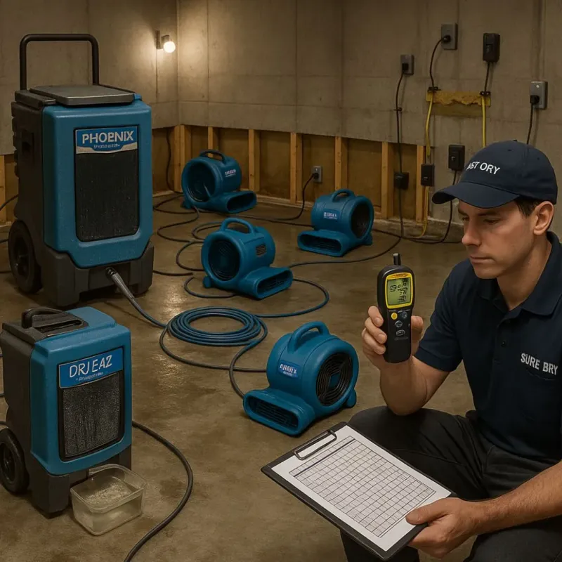Structural Drying and Dehumidification process in Madison County, NC